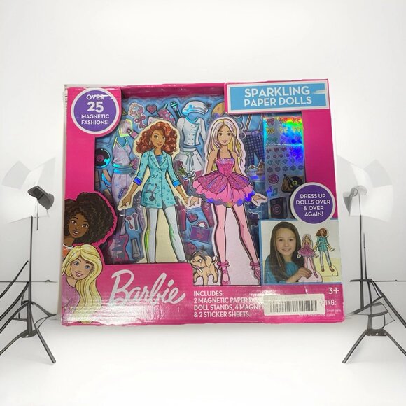 Barbie Sparking Paper Dolls Over 25 Magnet Items 3+ - Picture 1 of 4